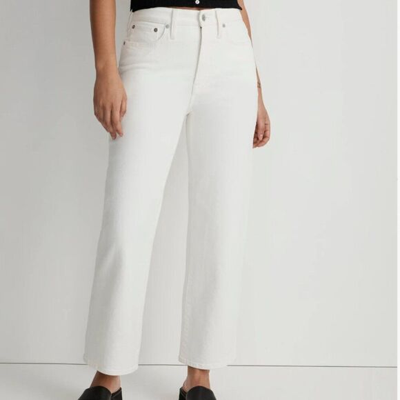 Madewell no825 Curvy 90s Straight ivory denim jeans NWT size 23 - Picture 2 of 12
